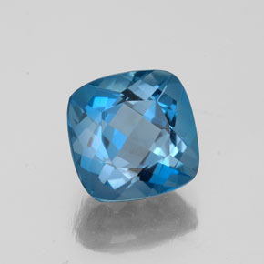 Topazio naturale blu da 2,84 ct, taglio a cuscino, VS
