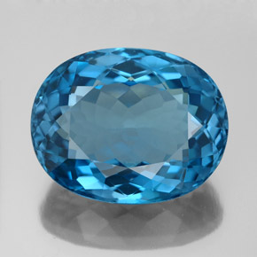 Topazio naturale blu da 15,18 ct, taglio ovale, VVS-VS