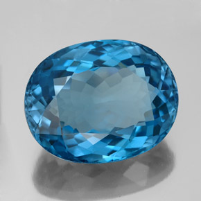 Topazio naturale blu da 15,18 ct, taglio ovale, VVS-VS