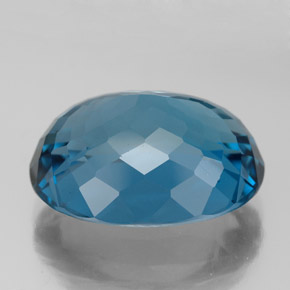 Topazio naturale blu da 15,18 ct, taglio ovale, VVS-VS