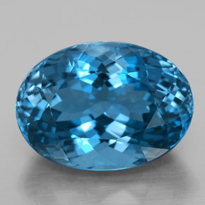 Topazio naturale blu da 15,02 ct, taglio ovale, VS
