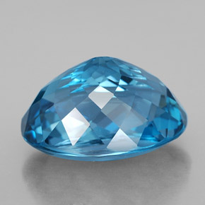 Topazio naturale blu da 15,02 ct, taglio ovale, VS