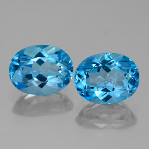 Topazio naturale blu da 4,85 ct, taglio ovale, VVS-VS