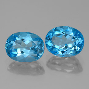Topazio naturale blu da 4,85 ct, taglio ovale, VVS-VS