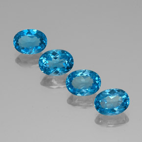 Topazio naturale blu da 6,84 ct, taglio ovale, VVS-VS