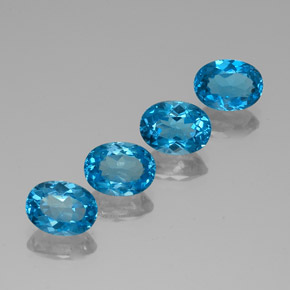 Topazio naturale blu da 6,84 ct, taglio ovale, VVS-VS