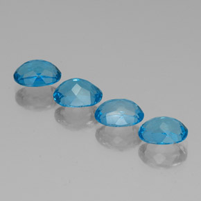 Topazio naturale blu da 6,84 ct, taglio ovale, VVS-VS
