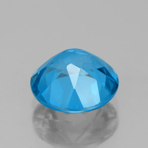 Topazio naturale blu da 3,10 ct, taglio rotondo, VVS-VS