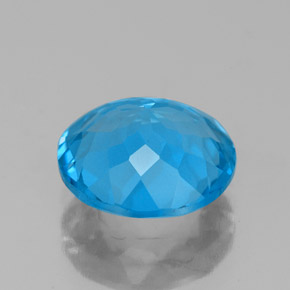 Topazio naturale blu da 3,24 ct, taglio rotondo, VS