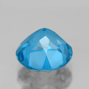 Topazio naturale blu da 3,75 ct, taglio rotondo, VVS