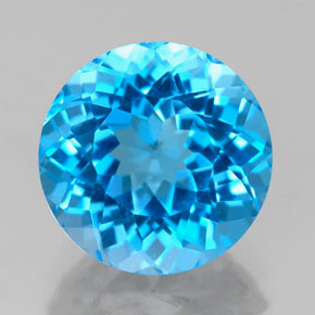 Topazio naturale blu da 3,69 ct, taglio rotondo, VVS