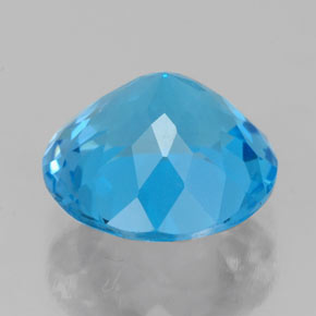 Topazio naturale blu da 3,69 ct, taglio rotondo, VVS