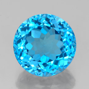 Topazio naturale blu da 3,48 ct, taglio rotondo, VVS
