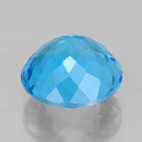 Topazio naturale blu da 3,48 ct, taglio rotondo, VVS