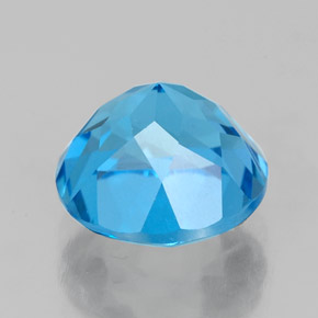 Topazio naturale blu da 3,86 ct, taglio rotondo, VVS