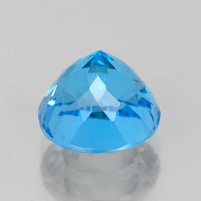 Topazio naturale blu da 3,16 ct, taglio rotondo, VS