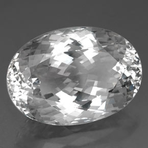 Topazio naturale bianco da 80,85 ct, taglio ovale, VVS