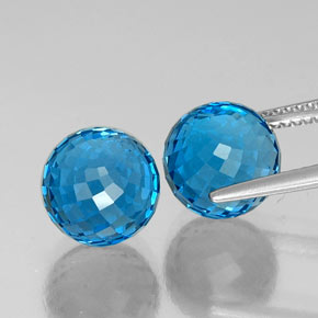 Topazio naturale blu da 13,85 ct, sfera / palla, VVS-VS