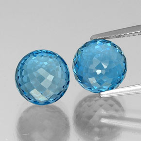 Topazio naturale blu da 11,51 ct, sfera / palla, VVS-VS