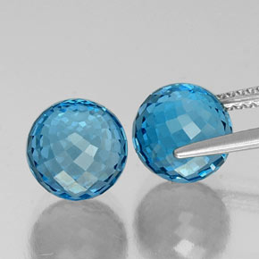 Topazio naturale blu da 11,51 ct, sfera / palla, VVS-VS