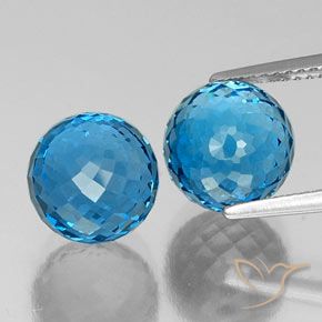 Topazio naturale blu da 13,05 ct, sfera / palla, VS