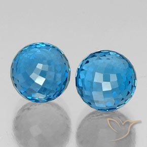 Topazio naturale blu da 13,05 ct, sfera / palla, VS