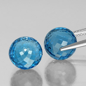 Topazio naturale blu da 14,32 ct, sfera / palla, VVS