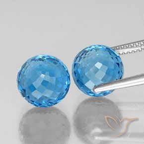 Gemme di Topazio Blu svizzero naturale da 12.66 ct, Sfera, VS