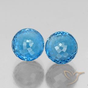 Gemme di Topazio Blu svizzero naturale da 13.04 ct, Sfera, VS