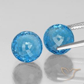 Gemme di Topazio Blu svizzero naturale da 13.04 ct, Sfera, VS