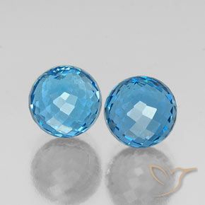 Gemme di Topazio Blu svizzero naturale da 11.94 ct, Sfera, VVS-VS