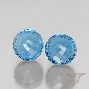 Gemme di Topazio Blu svizzero naturale da 11.95 ct, Sfera, VS