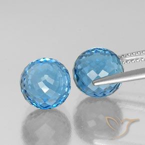 Gemme di Topazio Blu svizzero naturale da 11.95 ct, Sfera, VS