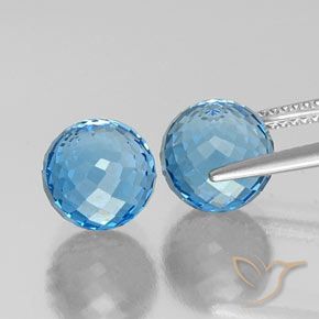 Gemme di Topazio Blu svizzero naturale da 12.13 ct, Sfera, VVS-VS