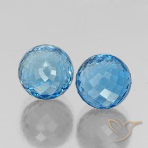 Gemme di Topazio Blu svizzero naturale da 13.29 ct, Sfera, VVS-VS