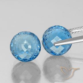 Gemme di Topazio Blu svizzero naturale da 13.29 ct, Sfera, VVS-VS