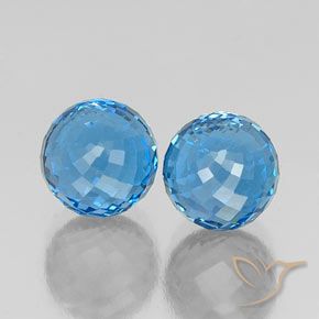 Gemme di Topazio Blu svizzero naturale da 13.20 ct, Sfera, VVS-VS
