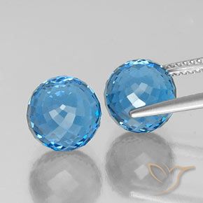 Gemme di Topazio Blu svizzero naturale da 13.20 ct, Sfera, VVS-VS
