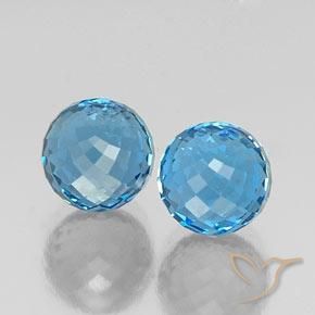 Gemme di Topazio Blu svizzero naturale da 12.15 ct, Sfera, VVS