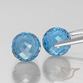 Gemme di Topazio Blu svizzero naturale da 12.15 ct, Sfera, VVS