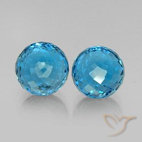 Gemme di Topazio Blu svizzero naturale da 13.53 ct, Sfera, VVS-VS