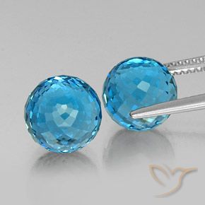 Gemme di Topazio Blu svizzero naturale da 13.53 ct, Sfera, VVS-VS