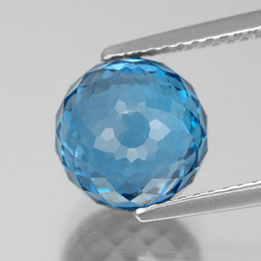 Topazio naturale blu da 6,55 ct, sfera / palla, VS