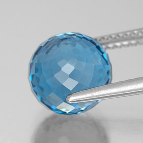 Topazio naturale blu da 6,55 ct, sfera / palla, VS