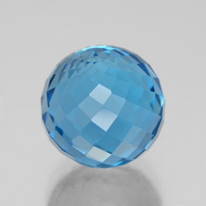 Topazio Blu svizzero naturale da 7.65 ct, Sfera, VVS-VS