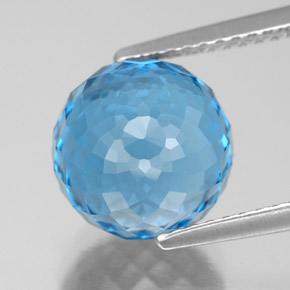 Topazio naturale blu da 7,53 ct, sfera / palla, VS