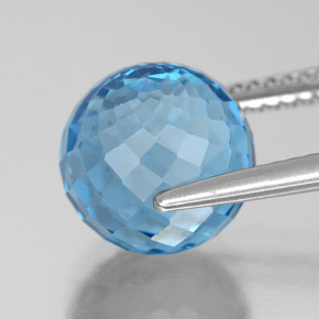 Topazio naturale blu da 7,53 ct, sfera / palla, VS