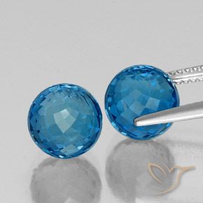 Gemme di Topazio Blu London naturale da 9.04 ct, Sfera, VVS-VS