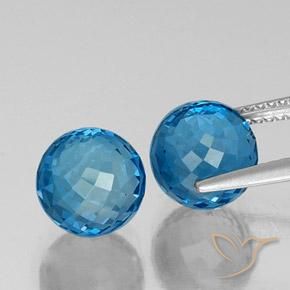 Gemme di Topazio Blu svizzero naturale da 9.58 ct, Sfera, VVS-VS