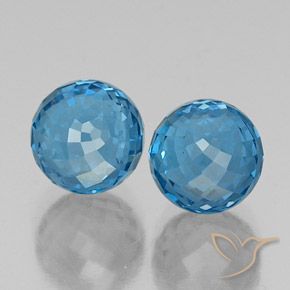 Gemme di Topazio Blu svizzero naturale da 10.41 ct, Sfera, VS